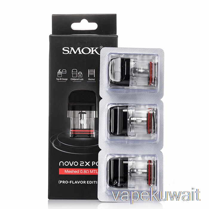سموك نوفو 2x القرون البديلة 0.8ohm MTL Pods Vape Pod System